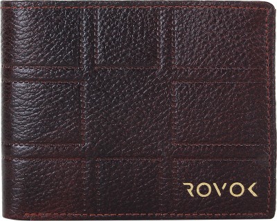 Rovok Men Brown Genuine Leather Wallet(3 Card Slots)