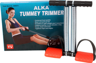 ALKA DOUBLE STEEL SPRING COIL TUMMY TRIMMER (RED PEDAL) Ab Exerciser(Red)