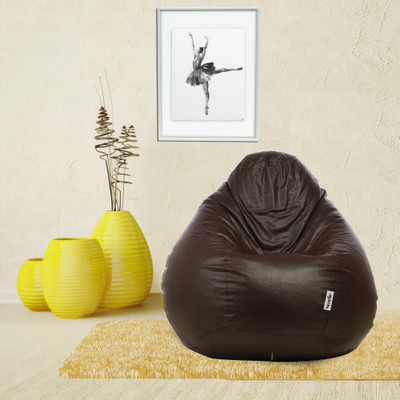 Flipkart Perfect Homes Studio XXL Tear Drop Bean Bag Cover  (Without Beans)(Brown)