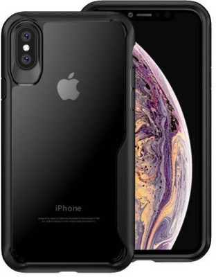 kursa hub Front & Back Case for Apple iPhone XS Max(Transparent, Black, Shock Proof)