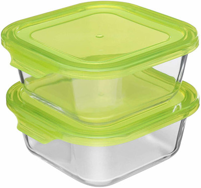 Cutting EDGE Glass Fridge Container  - 850 ml(Pack of 2, Clear)
