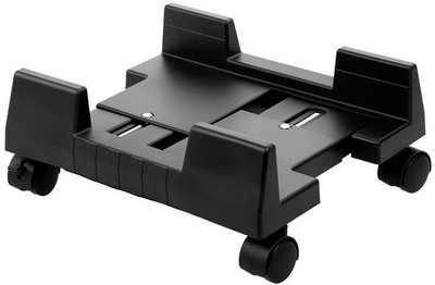Frackson Adjustable Computer Case CPU Rolling Holder Bracket Stand Desktop Mainframe Storage Rack CPU Trolly with 4 Caster Wheels CPU Holder(Plastic)