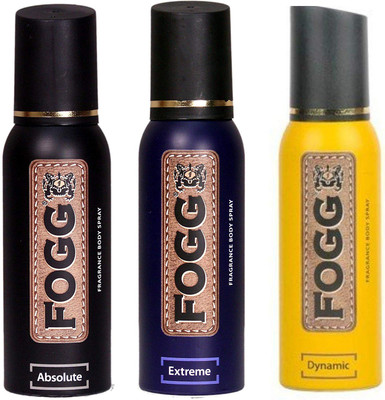 FOGG Extreme & Absolute , Dynamic Body Spray  -  For Men(120 ml, Pack of 3)