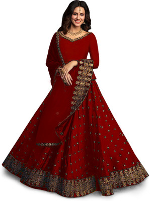 Kedar Fab Flared/A-line Gown(Maroon)