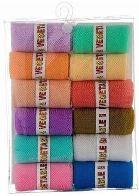 INCPIXEL Fridge Vegetable and Fruit Reusable Net Bag Pack of 12 Grocery Bags(Multicolor)
