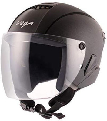 VEGA Aster Open Face Helmet Motorbike Helmet(Black)