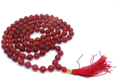 numeroastro Numeroastro Red Agate (Hakik) Knotted Beads Mala For Good Luck & Good Health Beads Crystal Chain