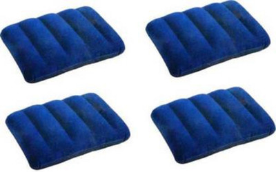 U R P ENTERPRISE Polyester Fibre Solid Travel Pillow Pack of 4(Blue)