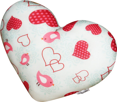 Oscar Home Microfibre Toons & Characters Cushion Pack of 1(White Red Heart Shape)