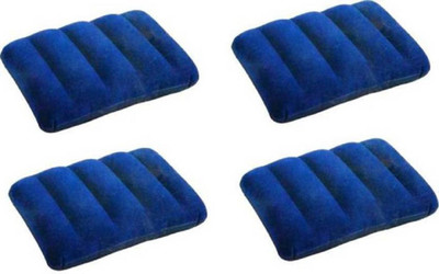 Radhe Hub Polyester Fibre Smiley Travel Pillow Pack of 4(Blue)