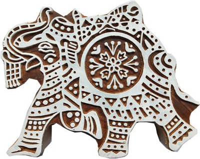 skart wooden printing block stamp elephant216 Printing Blocks(Pack of 1)