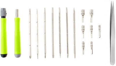 wroughton 16 in 1 Professional Multi-bits Interchangeable Screwdriver Tool With 1 Stainless Steel Non-Magnetic Tweezers- Straight Precision Screwdriver Set(Pack of 17)