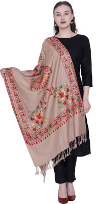 swi stylish Wool Embroidered Women Shawl(Multicolor)
