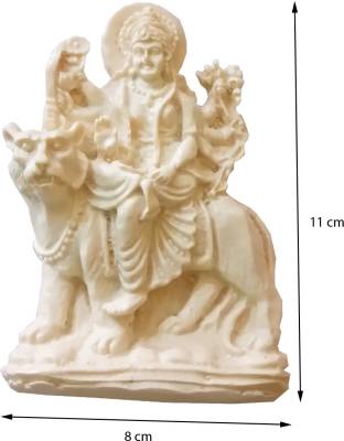 salvusappsolutions Maa Durga Beautiful Hand Crafted Marble Dust (Marble Powder) Hindu Goddess Statue Size(cm) 11x8 Decorative Showpiece  -  11 cm
