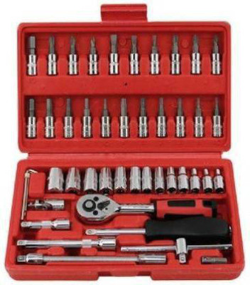 FAB Innovations 46 PCS Hand Tool Multi-functional and Interchangeable Kit Of Socket Set (Pack of 46) Socket Set(Pack of 46)