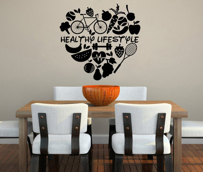 HAPPYSTICKY 50 cm Healthy Life Style Removable Sticker(Pack of 1)