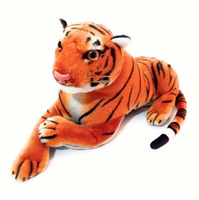 Bhairavi Sales BS Sitting Tiger Animal Stuffed Soft Plush Toy with Strong Hard Head, Home Decor, Cuddle for Kids 34 cm  - 16 mm(Hard Lion)