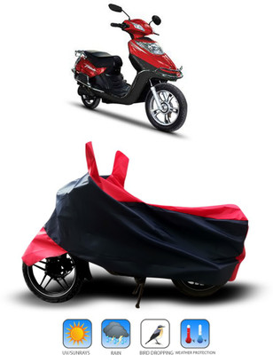 Shelterhub Enterprises Waterproof Two Wheeler Cover for Hero(Pleasure, Red, Black)