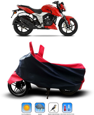 Shelterhub Enterprises Two Wheeler Cover for TVS(Black, Red)