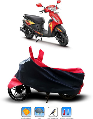 Shelterhub Enterprises Two Wheeler Cover for Hero(Pleasure, Red, Black)