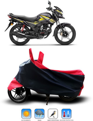 Shelterhub Enterprises Two Wheeler Cover for Honda(Black, Red)