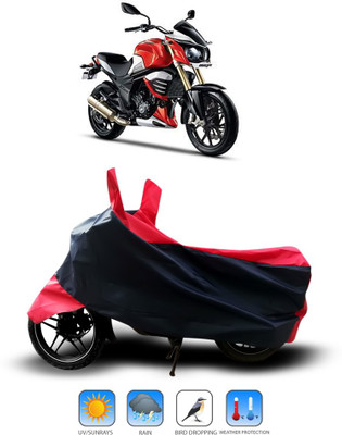 Shelterhub Enterprises Two Wheeler Cover for Mahindra(Black, Red)