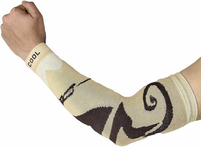 PinKit Cotton Arm Sleeve For Men & Women(Free, Beige)
