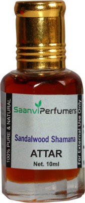Saanvi perfumers Sandalwood Shamama Attar 10ML For Unisex, Pure & Natural Real Long Lasting Fragrance (Non-Alcoholic) Floral Attar(Sandalwood)