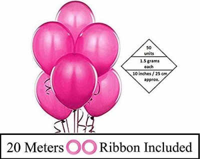 AMFIN Solid 1540456789567890 Balloon(Multicolor, Pink, Pack of 50)