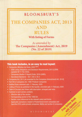 The Companies Act, 2013 and Rules with Listing of Forms(English, Paperback, Bloomsbury Professional)