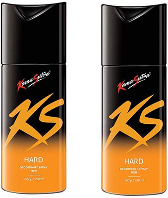 Kamasutra HARD - 150ml each - H2 Deodorant Spray  -  For Men(300 ml, Pack of 2)