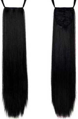 Views Straight Ponytail Black Color With Ribbon Hair Extension