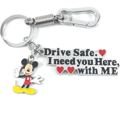 SHOKY LOOKS silver Drive safe black color with mini mouse Key Chain