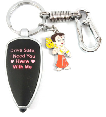 SHOKY LOOKS Drive safe massage multi light color with mini Bhim Key Chain