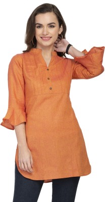 Aarsha Women Solid Straight Kurta(Orange)