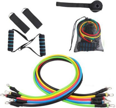 PIRENE Resistance Bands Set with Door Anchor, Handles, Ankle Straps Resistance Tube(Multicolor)