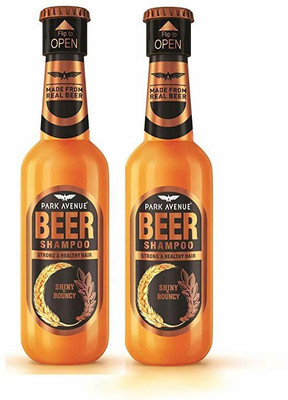 PARK AVENUE SHINY & BOUNCY BEER SHAMPOO (Pack of 2 * 350 ML)(700 ml)
