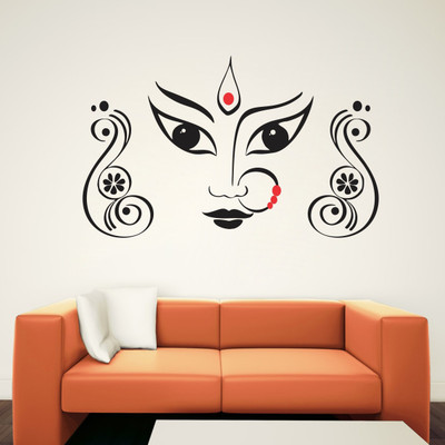 VCREATE DECOR 58 cm Durga Maa Removable Sticker(Pack of 1)