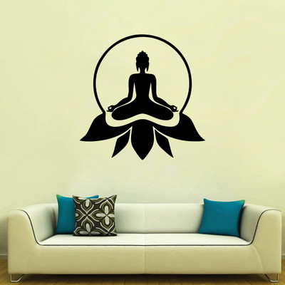 VCREATE DECOR 58 cm Budha Removable Sticker(Pack of 1)