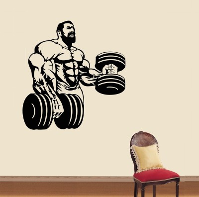 Wallzone 50 cm Gym Boy Removable Sticker(Pack of 1)