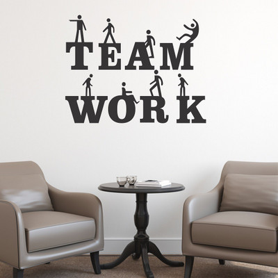 HAPPYSTICKY 80 cm Team Work Removable Sticker(Pack of 1)