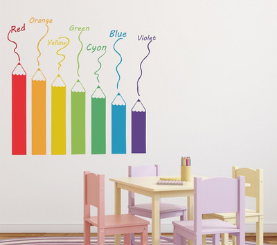 HAPPYSTICKY 75 cm Color Pencil Removable Sticker(Pack of 1)