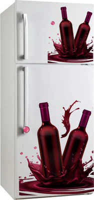 VCREATE DECOR 58 cm Red Wine Fridge Removable Sticker(Pack of 2)
