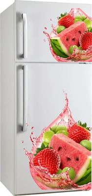 VCREATE DECOR 58 cm Watermelon Fridge Removable Sticker(Pack of 2)