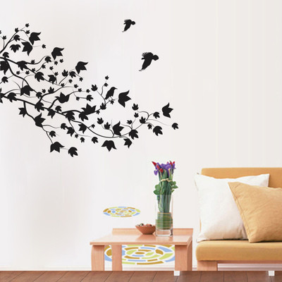 VCREATE DECOR 58 cm Tree Birds Removable Sticker(Pack of 1)