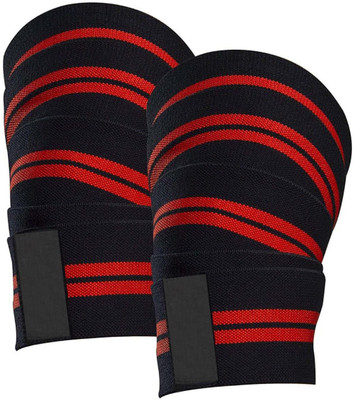 SINHA ENTERPRISE WEIGHT LIFTING KNEE WRAP- 1 PAIR Knee Support(Red)