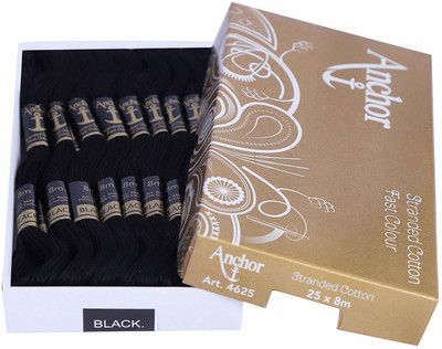 ANCHOR BLACK Thread(8 m Pack of25)