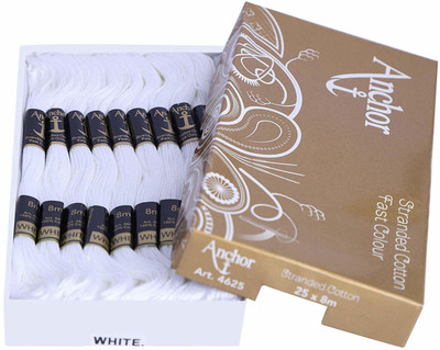 ANCHOR white Thread(8 m Pack of25)