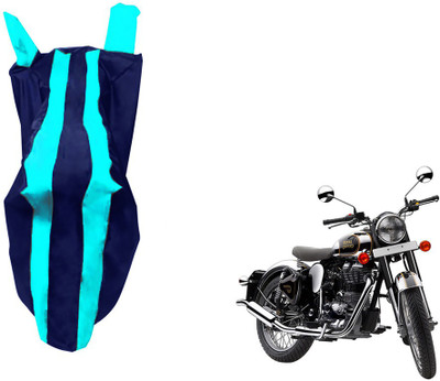 WolkomHome Two Wheeler Cover for Royal Enfield(Classic Chrome, Blue)