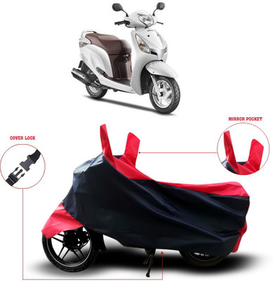 Shelterhub Enterprises Two Wheeler Cover for Honda(Black, Red)